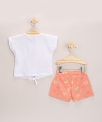Conjunto-Infantil--Dinossauro-com-No-Manga-Curta-Branca---Short-Estampado-Floral-Laranja-9968286-Laranja_2