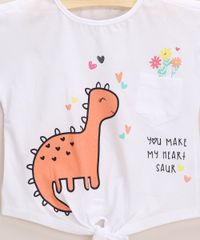 Conjunto-Infantil--Dinossauro-com-No-Manga-Curta-Branca---Short-Estampado-Floral-Laranja-9968286-Laranja_3