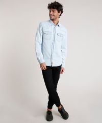Camisa-Jeans-Masculina-Slim-com-Bolsos-Manga-Longa-Azul-Claro-9814880-Azul_Claro_3