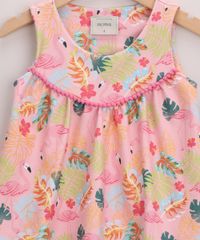 Conjunto-Infantil-Texturizado-Estampado-de-Flamingos-Blusa-Alca-Larga---Short-com-Pregas-Rosa-9966540-Rosa_3