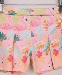 Conjunto-Infantil-Texturizado-Estampado-de-Flamingos-Blusa-Alca-Larga---Short-com-Pregas-Rosa-9966540-Rosa_4