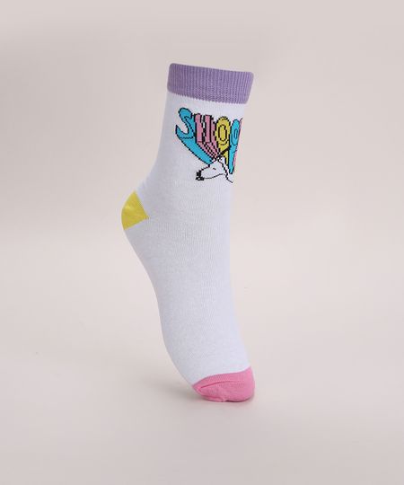 Meia-Feminina-Cano-Alto-Snoopy-Branca-9970902-Branco_1