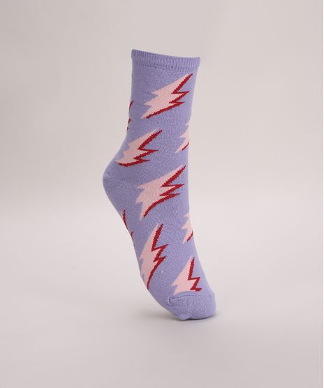 Meia-Feminina-Cano-Alto-Estampado-de-Raios-Lilas-9971028-Lilas_1