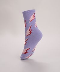 Meia-Feminina-Cano-Alto-Estampado-de-Raios-Lilas-9971028-Lilas_2