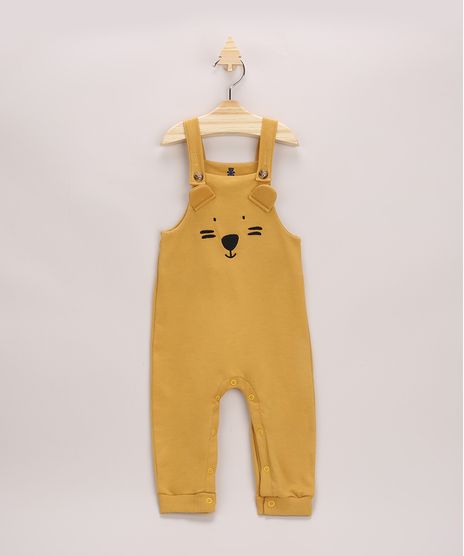 Jardineira-Infantil-com-Orelhinhas-Alca-Media-Mostarda-9967809-Mostarda_1