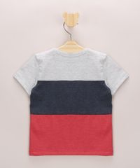 Camiseta-Infantil-com-Recortes-Contrastantes-e-Bolso-Manga-Curta-Gola-Careca-Cinza-Mescla-9963531-Cinza_Mescla_2