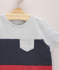 Camiseta-Infantil-com-Recortes-Contrastantes-e-Bolso-Manga-Curta-Gola-Careca-Cinza-Mescla-9963531-Cinza_Mescla_4