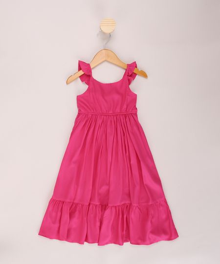 Vestido-Infantil-Longo-com-Recortes-e-Babados-Alca-Media-Decote-Redondo-Rosa-9965251-Rosa_1