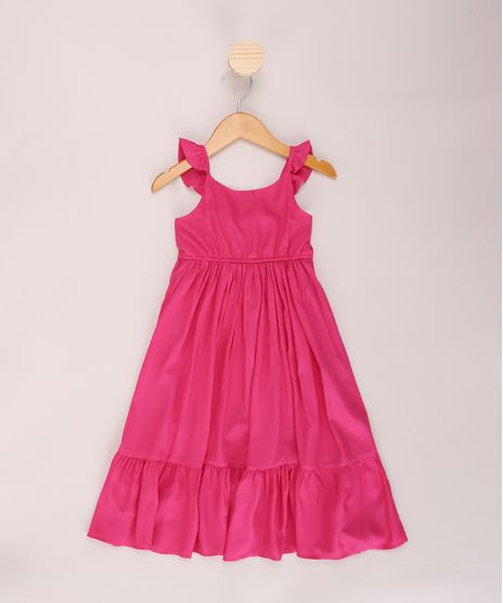 Vestido-Infantil-Longo-com-Recortes-e-Babados-Alca-Media-Decote-Redondo-Rosa-9965251-Rosa_1