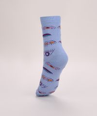 Meia-Feminina-Cano-Alto-Estampado-de-Olhares-Azul-9970893-Azul_2