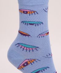 Meia-Feminina-Cano-Alto-Estampado-de-Olhares-Azul-9970893-Azul_3