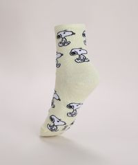 Meia-Feminina-Cano-Alto-Snoopy-Estampado-Amarela-9971060-Amarelo_2