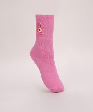 Meia-Feminina-Cano-Alto-Ursinhos-Carinhosos-com-Bordado-Rosa-9975236-Rosa_1
