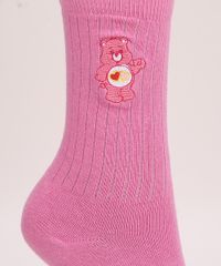 Meia-Feminina-Cano-Alto-Ursinhos-Carinhosos-com-Bordado-Rosa-9975236-Rosa_3