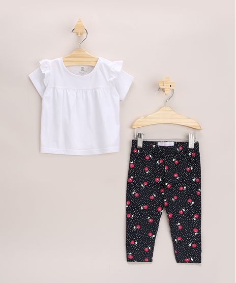 Conjunto-Infantil-de-Blusa-Manga-Curta-Off-White---Calca-Legging-Preto-9970651-Preto_1