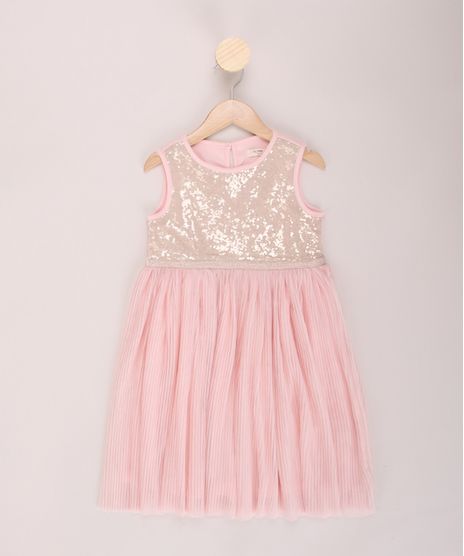 Vestido-Infantil-com-Paetes-e-Plissado-Alca-Larga-Decote-Redondo-Rosa-9953850-Rosa_1