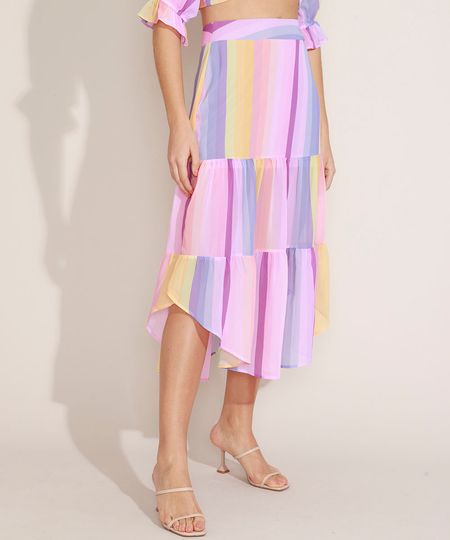 Saia-Feminina-Midi-Listrada-com-Recortes-Multicor-9968007-Multicor_1 Saia-Feminina-Midi-Listrada-com-Recortes-Multicor-9968007-Multicor_1