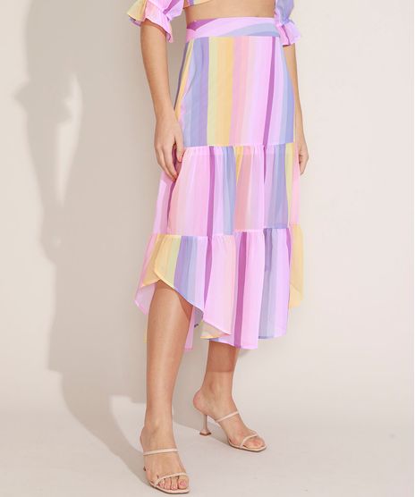 Saia-Feminina-Midi-Listrada-com-Recortes-Multicor-9968007-Multicor_1