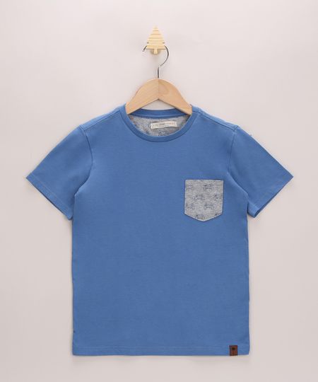 Camiseta-Infantil-com-Bolso-Estampado-Manga-Curta-Gola-Careca-Azul-9968703-Azul_1