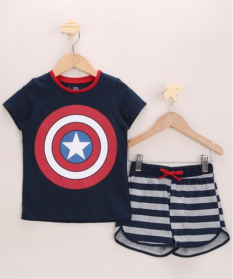 Pijama-Infantil-Capitao-America-com-Listras-Manga-Curta-Azul-Marinho-9966418-Azul_Marinho_1