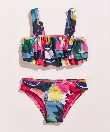 Biquini-Infantil-Feline-Estampado-Tropical-com-Babado-e-Protecao-UV50--Multicor-9961711-Multicor_1