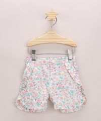 Short-de-Sarja-Infantil-Estampado-Floral-com-Babado-Branco-9948369-Branco_1