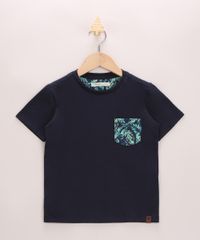 Camiseta-Infantil-com-Bolso-Estampado-de-Folhagem-Manga-Curta-Azul-Marinho-9968706-Azul_Marinho_1