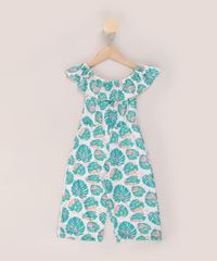 Macacao-Infantil-Ciganinha-Texturizado-Estampado-de-Folhagem-Manga-Curta-Off-White-9974472-Off_White_1