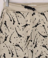 Bermuda-de-Moletom-Juvenil-Estampada-de-Respingos-com-Bolsos-Kaki-9965815-Kaki_3