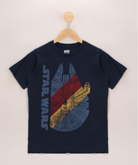 Camiseta-Juvenil-Millennium-Falcon-Star-Wars-Manga-Curta-Azul-Marinho-9970637-Azul_Marinho_1
