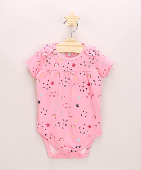 Body-Infantil-Estampado-de-Arco-Iris-com-Laco-Manga-Curta-Rosa-1-9919990-Rosa_1_1