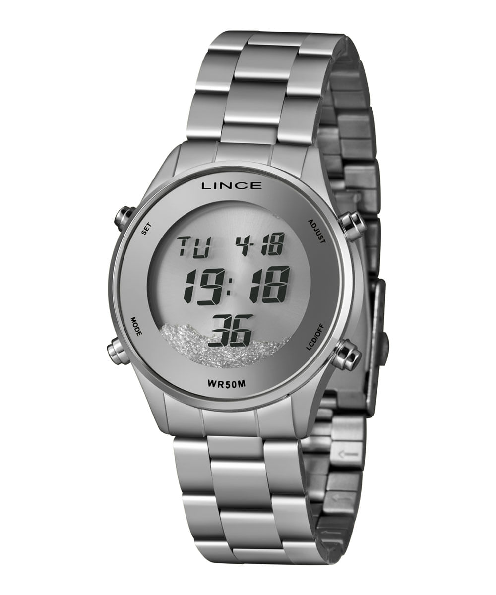 Relógio Digital Lince Feminino - SDM4638L PRATEADO