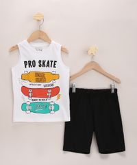 Conjunto-Infantil-de-Regata-Skate-Branca---Bermuda-de-Moletom-Preta-9968195-Preto_1