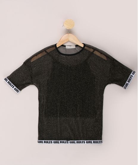 Blusa-de-Tule-Juvenil-Ampla-com-Lurex-e-Forro-Manga-Curta-Preta-9966100-Preto_1