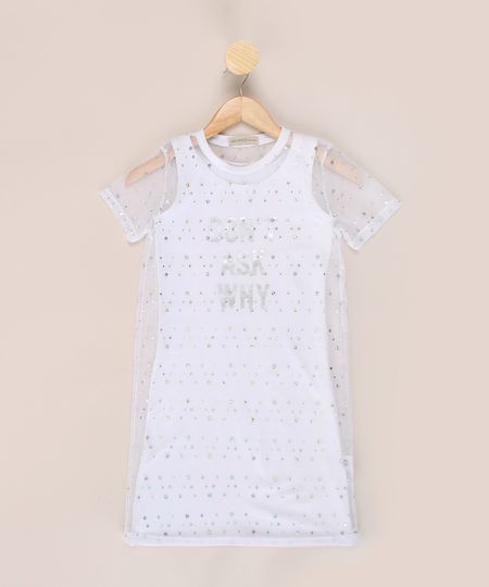 Vestido-de-Tule-Juvenil--Don-t-Ask-Why--Metalizado-com-Brilho-Manga-Curta-Branco-9964571-Branco_1