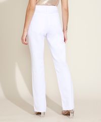 Calca-de-Sarja-Feminina-Reta-Cintura-Super-Alta-com-Fendas-Branca-9971820-Branco_2