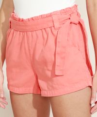 Short-de-Sarja-Feminino-Clochard-Cintura-Super-Alta-com-Faixa-para-Amarrar-Coral-9968291-Coral_5 Short-de-Sarja-Feminino-Clochard-Cintura-Super-Alta-com-Faixa-para-Amarrar-Coral-9968291-Coral_5