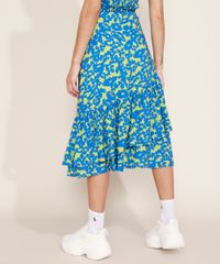 Saia-Feminina-Mindset-Midi-Estampada-Floral-em-Camadas-com-Babado-Verde-9977001-Verde_2