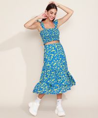 Saia-Feminina-Mindset-Midi-Estampada-Floral-em-Camadas-com-Babado-Verde-9977001-Verde_3