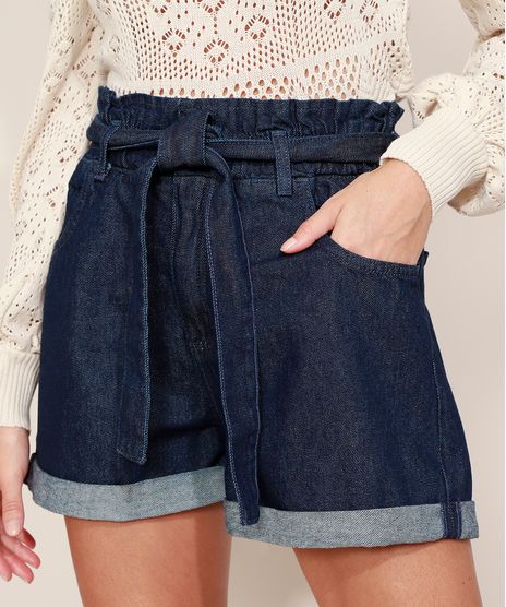 Short-Jeans-Feminino-Mindset-Clochard-Cintura-Super-Alta-com-Faixa-para-Amarrar-Azul-Escuro-9969085-Azul_Escuro_1