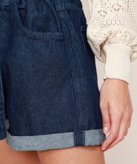 Short-Jeans-Feminino-Mindset-Clochard-Cintura-Super-Alta-com-Faixa-para-Amarrar-Azul-Escuro-9969085-Azul_Escuro_5
