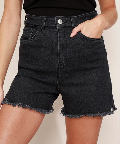 Short-Jeans-Feminino-Mindset-Cintura-Super-Alta-com-Barra-Desfiada-Preto-9980415-Preto_1