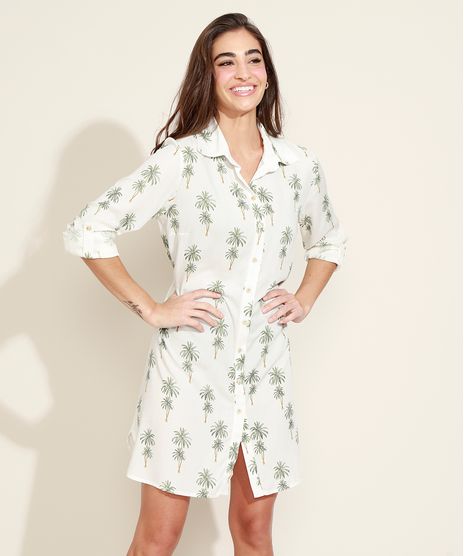 Chemise-Saida-de-Praia-Feminina-Estampada-de-Coqueiros-Manga-7-8-Off-White-9963641-Off_White_1