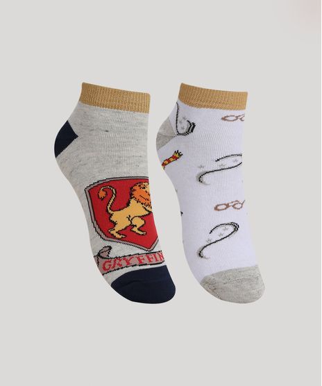 Kit-de-2-Meias-Femininas-Harry-Potter-Cano-Baixo-Multicor-9970897-Multicor_1