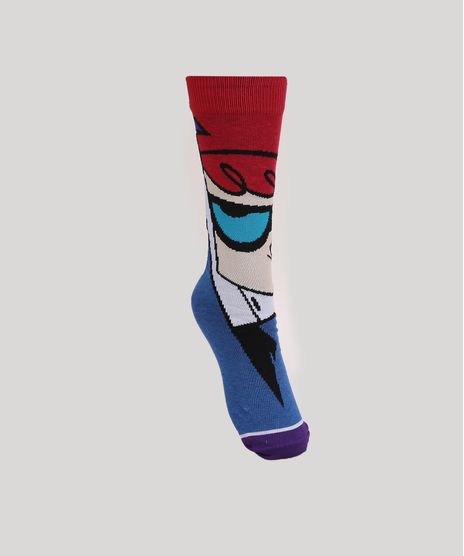 Meia-Masculina-Cano-Alto-Laboratorio-de-Dexter-Estampado-Azul-9970153-Azul_1