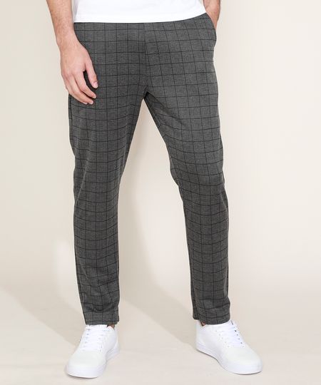 Calca-de-Moletom-Masculina-Estampada-Xadrez-Cinza-9974627-Cinza_1 Calca-de-Moletom-Masculina-Estampada-Xadrez-Cinza-9974627-Cinza_1