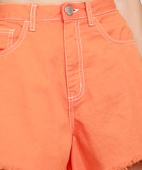Short-de-Sarja-Feminino-Gode-Cintura-Super-Alta-com-Barra-Desfiada-Laranja-9972350-Laranja_4