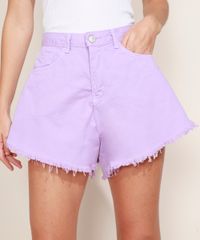 Short-de-Sarja-Feminino-Gode-Cintura-Super-Alta-com-Barra-Desfiada-Lilas-9972349-Lilas_1