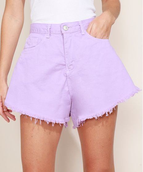 Short-de-Sarja-Feminino-Gode-Cintura-Super-Alta-com-Barra-Desfiada-Lilas-9972349-Lilas_1
