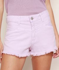 Short-de-Sarja-Feminino-Reto-Cintura-Alta-com-Barra-Desfiada-Lilas-9975160-Lilas_1